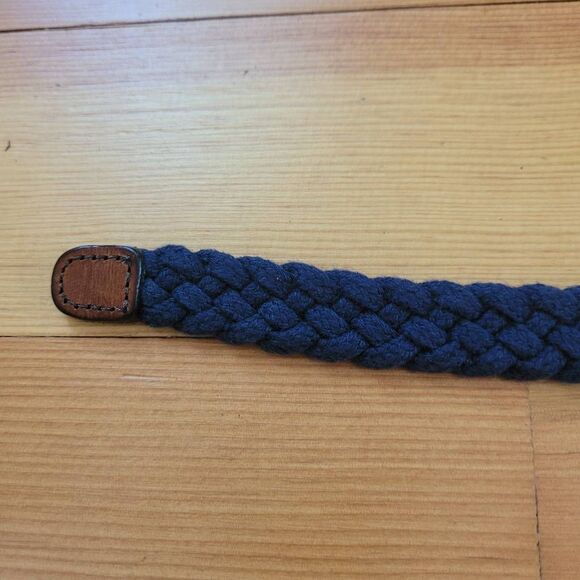 j crew navy blue braided belt preppy coastal nautical academia office - Picture 3 of 7